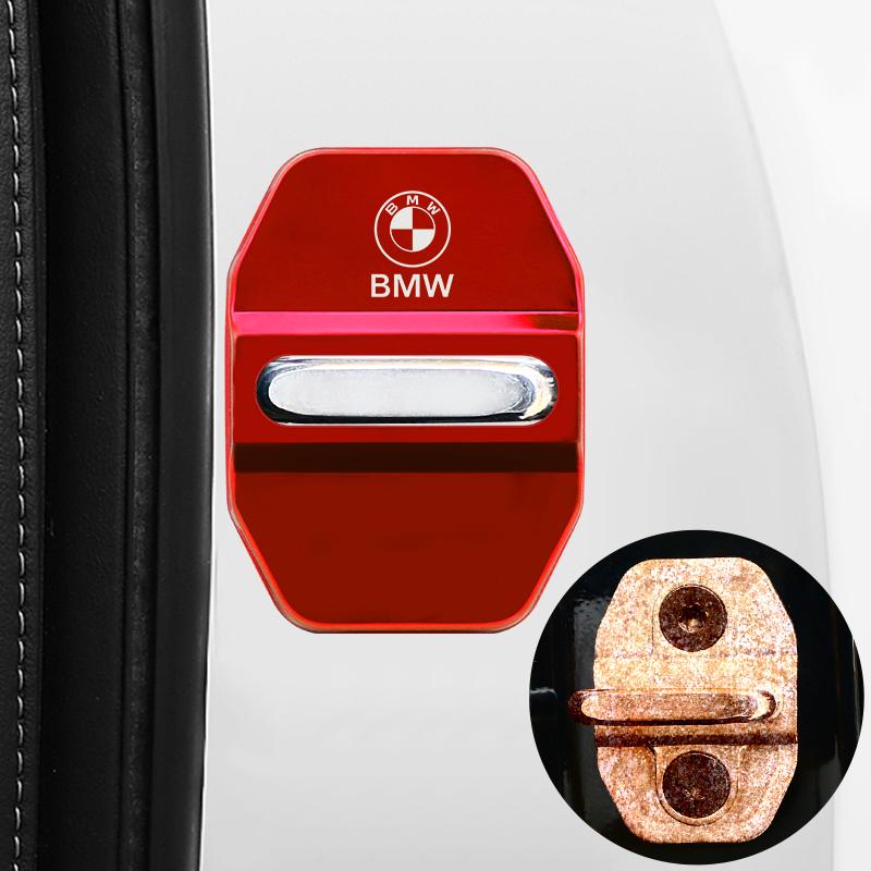 For BMW M X1 X3 MSG958 4PCS Car Door Lock Cover For BMW 1 2 3 5 7 Series M POWER X1 X3 X5 X6 G20 Stainless Steel Protective Cover Accessories