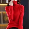 Merino Wool Cashmere Sweater Women's High Stacked Collar Pullover Long Sleeve Winter Knitted Soft Sweater Warm High Quality Jumper Casual Knit Top