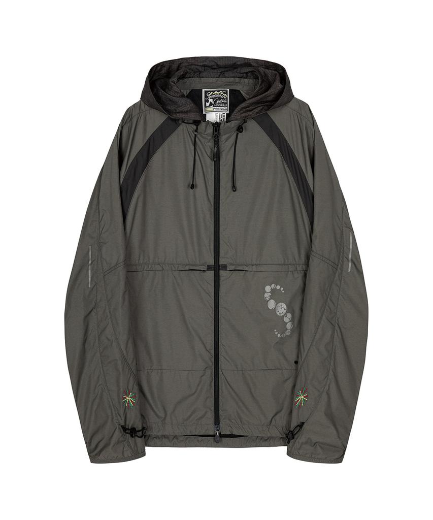 Somewhere Outside Hiking Company Detachable Hood Hikers Windbreaker_Gray