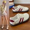 Нишевые маленькие белые туфли женские осень 2025 новые популярные на толстой подошве универсальные ретро немецкие тренировочные туфли повседневные спортивные кеды