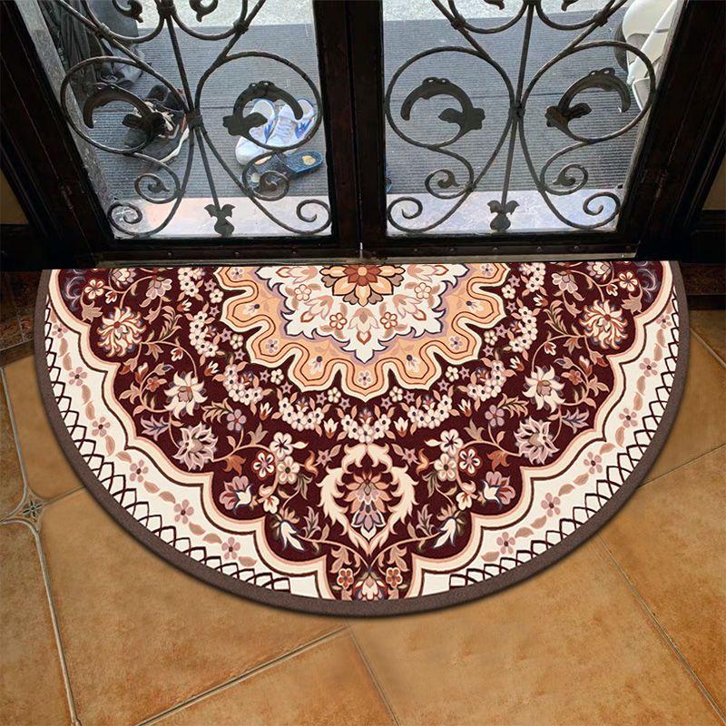 Полукруглый коврик для пола в европейском стиле, противоскользящий и впитывающий коврик у входа в ванную комнату, коврик для бытовой двери, грязеотталкивающий коврик для ног