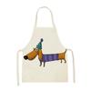Кухонный фартук с принтом таксы для мужчин и женщин, льняной фартук без рукавов с милой собакой для уборки дома, аксессуары для выпечки в кафе, нагрудник