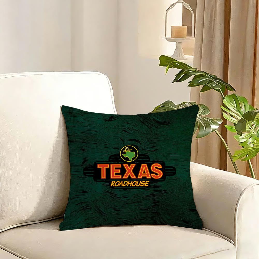 Texas Roadhouse Cushion Cover Reversible Plush Pillow Cover Soft Fluffy Home Decor for Sofa Bedroom