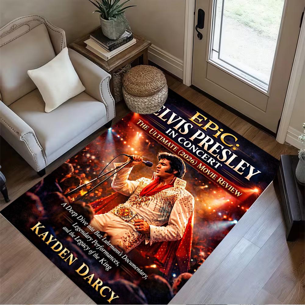 Elvis Presley Live Performance Floor Mat Suitable for Living Rooms Dining Room Study room Foyer Antislip Carpet Decorate Offices