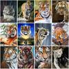 5D DIY Diamond Painting Full Round Drill Animal Tiger Cross Stitch Mosaic Art Oil Painting Diamond Embroidery Home Decoration