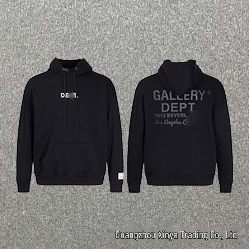 GALLERY DEPT Ink Splatter Graffiti Unisex Cotton Hoodie Set - Autumn Loose Fit