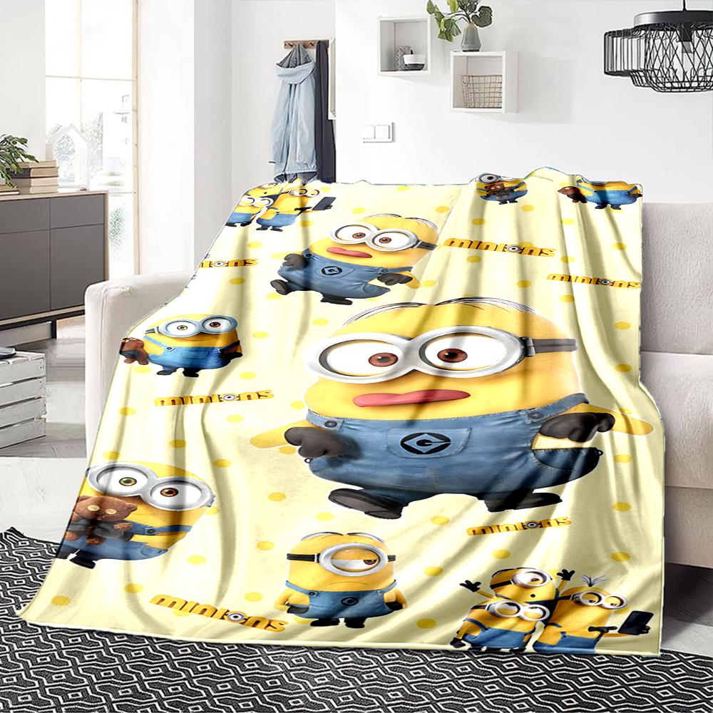 Despicable Minions Blanket Soft Throw Blanket For Home Bedroom Bed Sofa Travel Office Solid Christmas Blanket