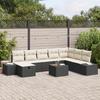 VidaXL 9-piece Garden Sofa Set with Black Poly Rattan Cushions 3359436