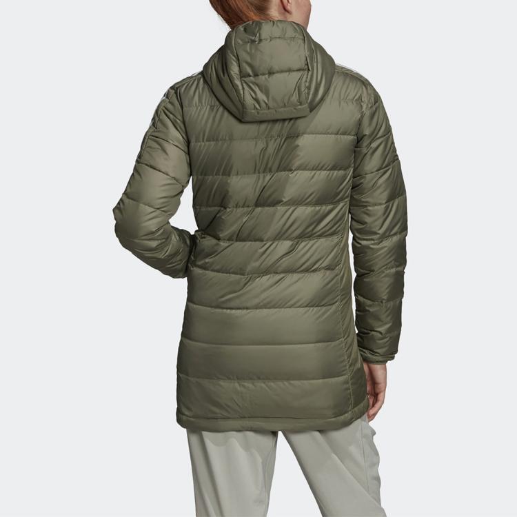 adidas Женская легкая пуховая парка с капюшоном Essentials Legacy Green GH4591