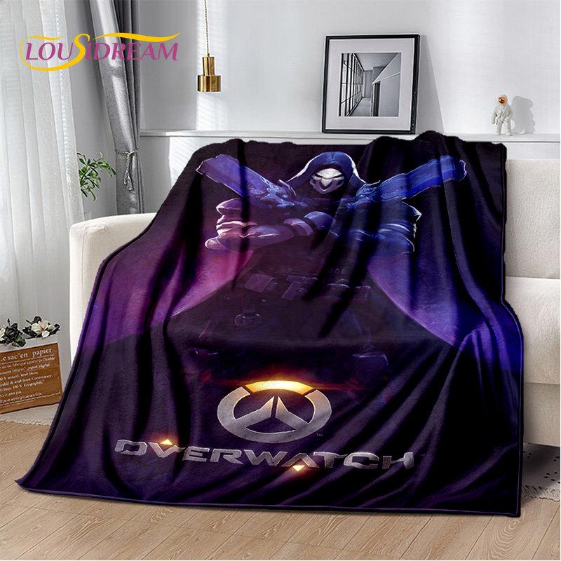 Мягкое плюшевое одеяло Overwatch Gamer DVA Reaper, фланелевое одеяло, плед для гостиной, спальни, кровати, дивана, пикника, ребенка 3D