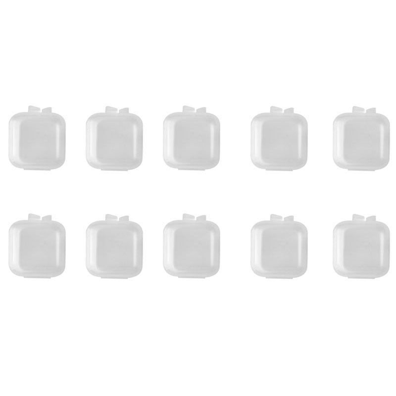 10 шт. маленькие коробочки квадратные прозрачные серьги пластиковая коробка футляр для хранения ювелирных изделий