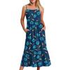 Women's Long Beach Casual Elegant Spaghetti Strap Maxi Dress Floral Low-key Flowing Bohemian Dress