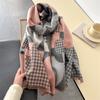 Luxury Pink Dappled Winter Ourdoor Travel Women Scarf Cashmere Thicken Warm Shawl Pashmina Scarves Female Wrap Ladies Fashion
