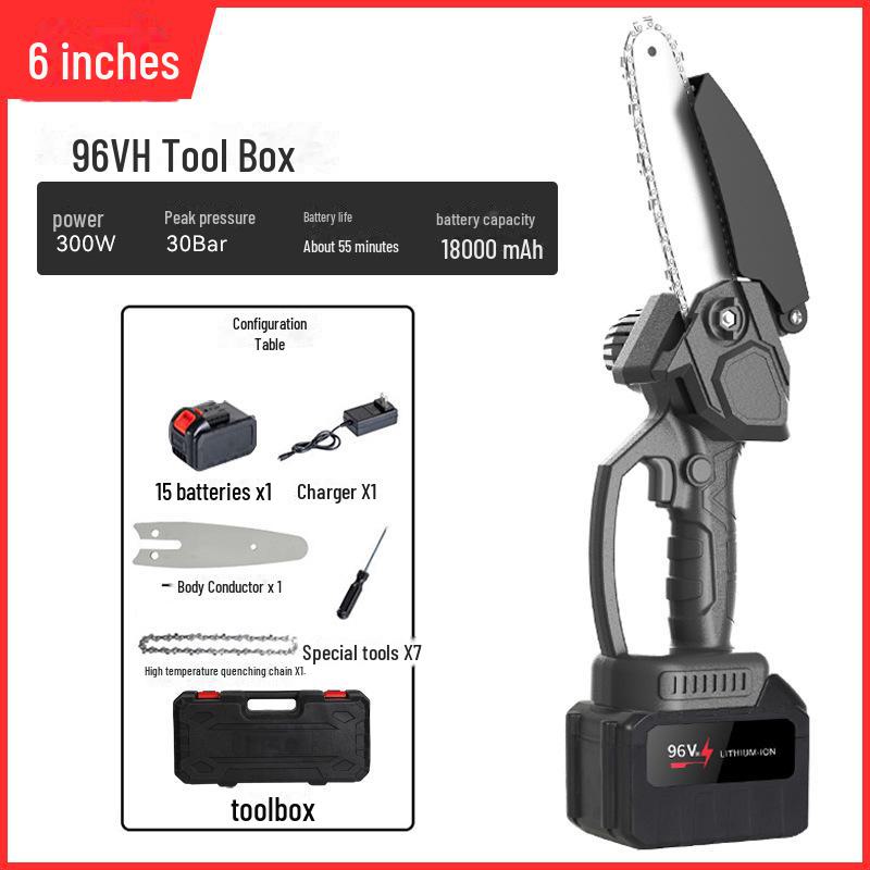 Аккумуляторная мини-электрическая пила для деревообработки — литиевая, для работы одной рукой, беспроводная, для домашнего хозяйства и лесозаготовок на открытом воздухе.