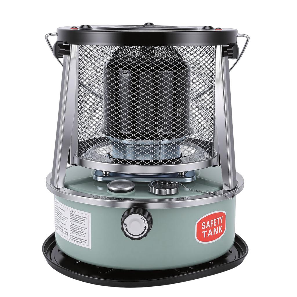 Indoor Outdoor Kerosene Heater 2.6KW Adjustable Height Non Electric Portable 2 in 1 Stove Heater for Camping Garage