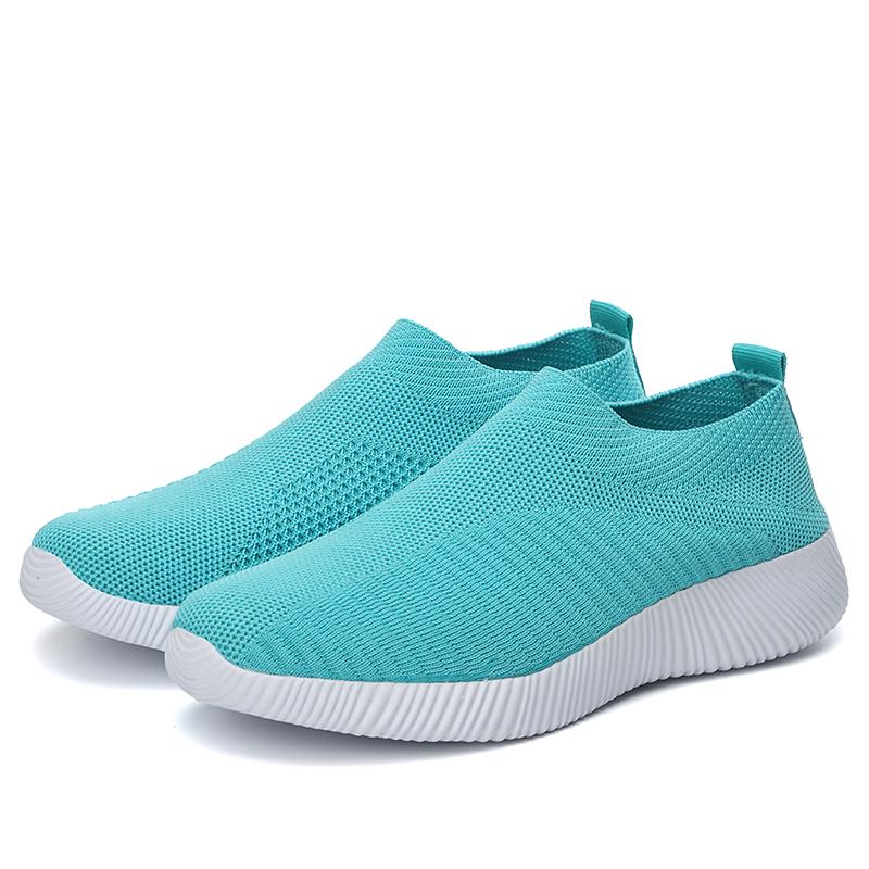 Women Sneakers Vulcanized Shoes Sock Sneakers Women Summer Slip On Flat Shoes Women Plus Size Loafers Walking Flat