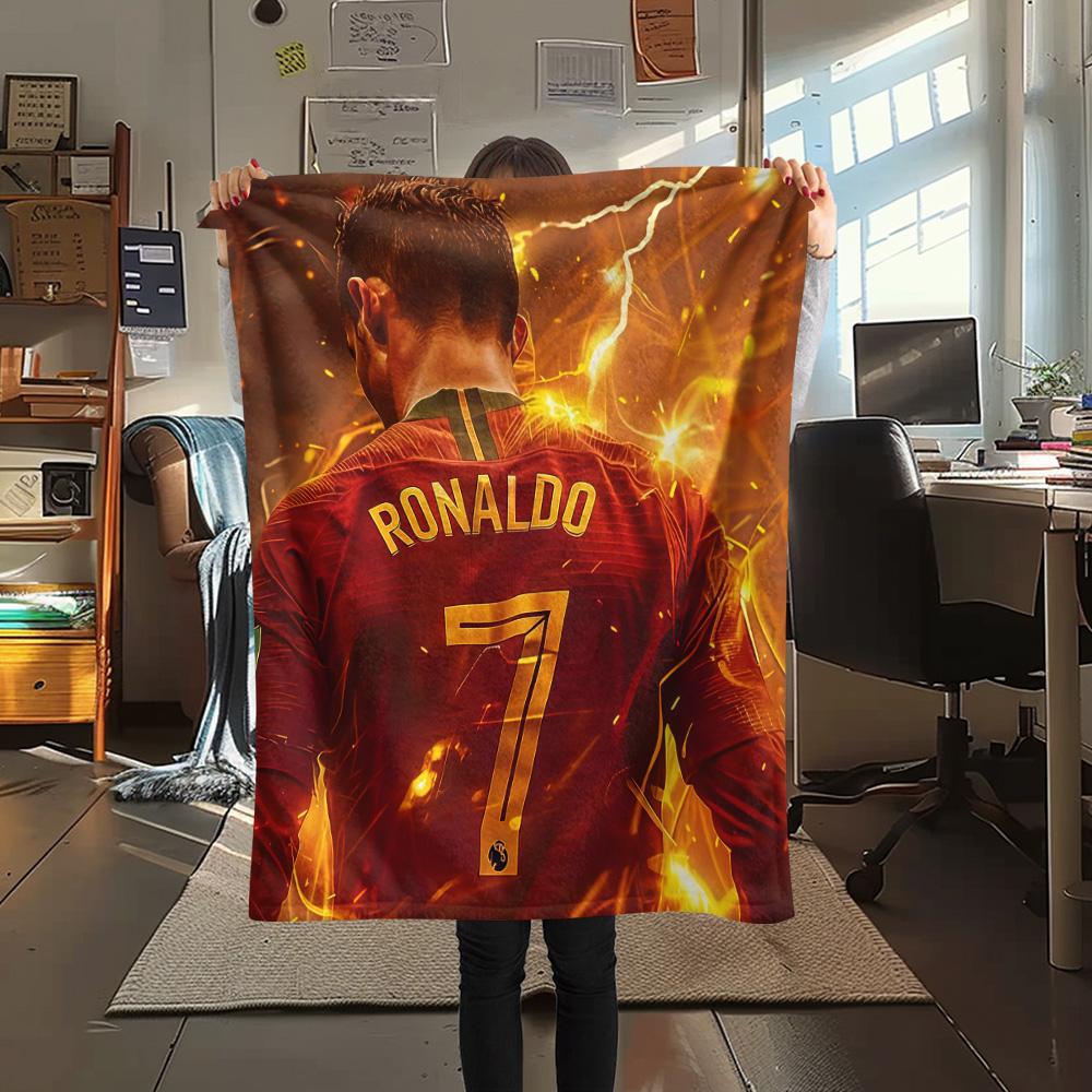 Cristiano Ronaldo Flannel Blanket, High quality Comfortable for All Seasons, Home Decor, Warmth and Comfort