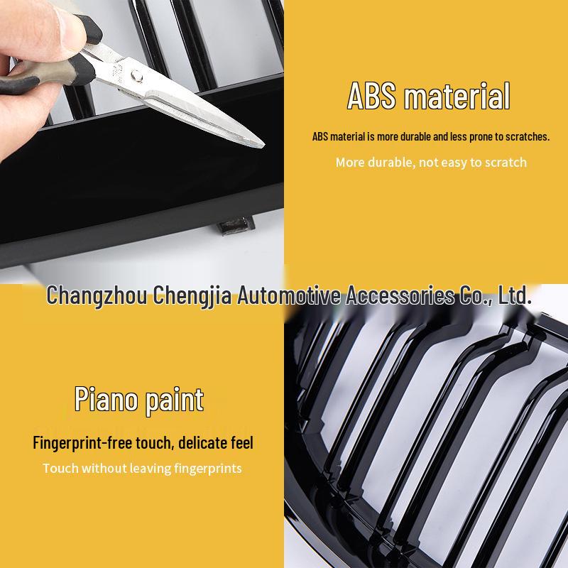 Compatible Front Grille for BMW E60/E61 5 Series – Gloss Black/Matt Black Double-Lined Design