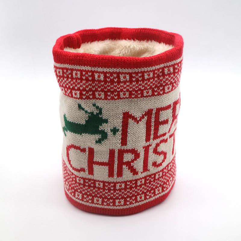 Autumn and Winter Thickened Christmas Scarf Velvet Knitted Warm Neck Cover Neck Cover Neck Scarf, Deer Model