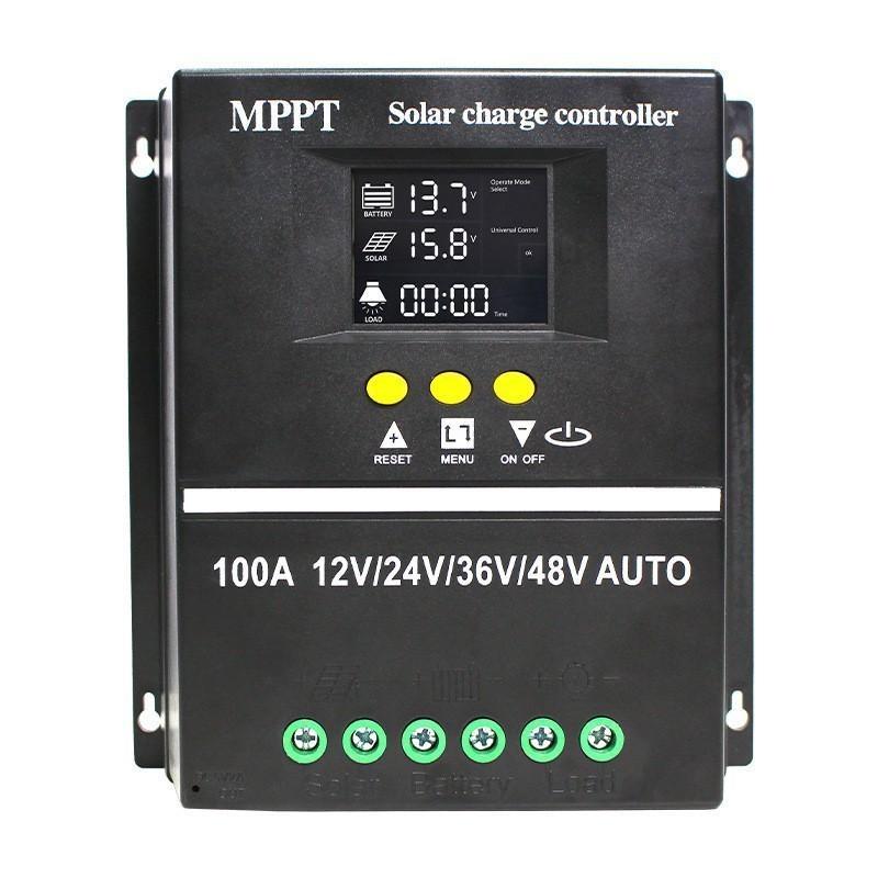 POWLSOJX Smart Adjustable MPPT Solar Charge Controller 60A 80A 100A 12-48V Auto for Farm Solar Panel Power Supply