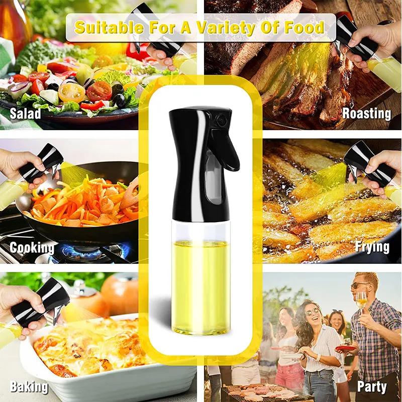 200ml Oil Spray Bottle BBQ Cooking Olive Oil Sprayer Plastic Baking Oil Spray Empty Bottle Vinegar Bottle Or Oil Brush