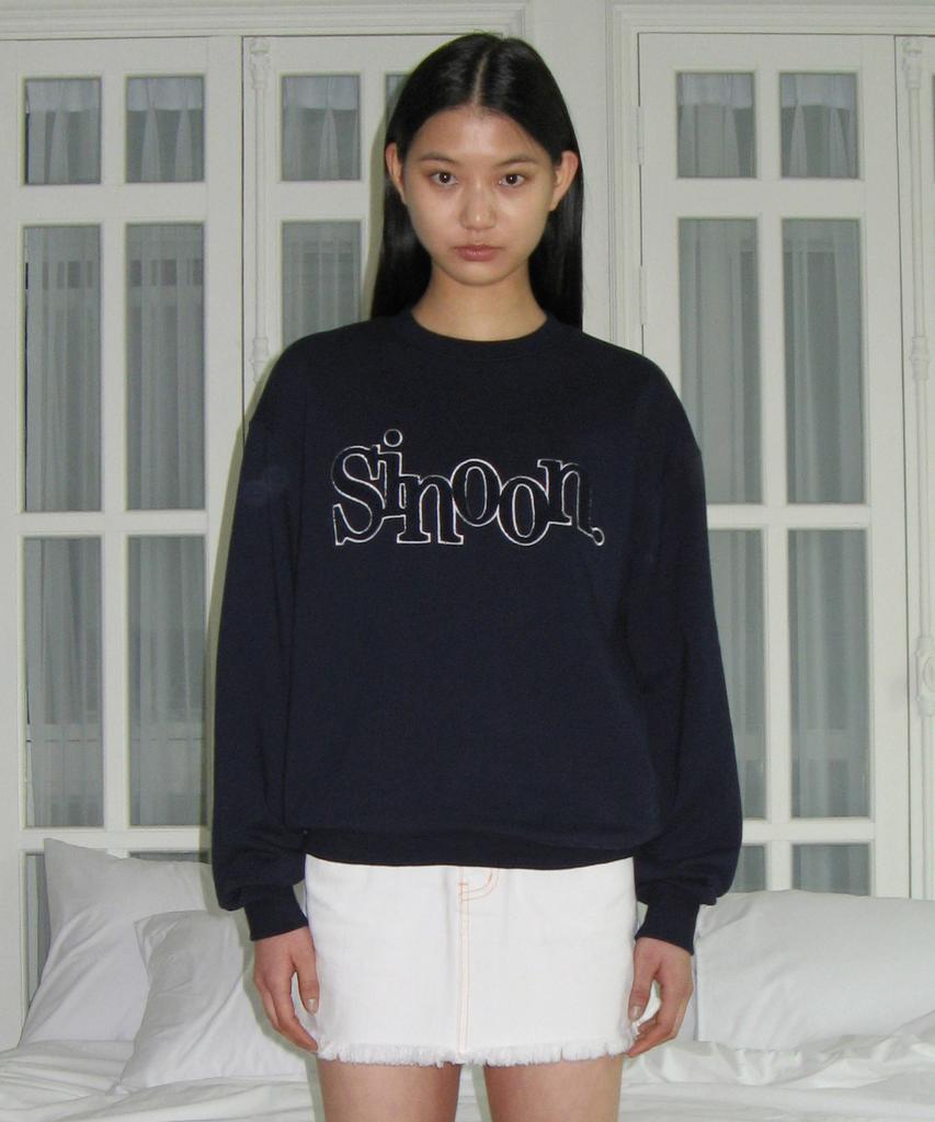 SINOON Boucle Logo Sweatshirt (Navy)
