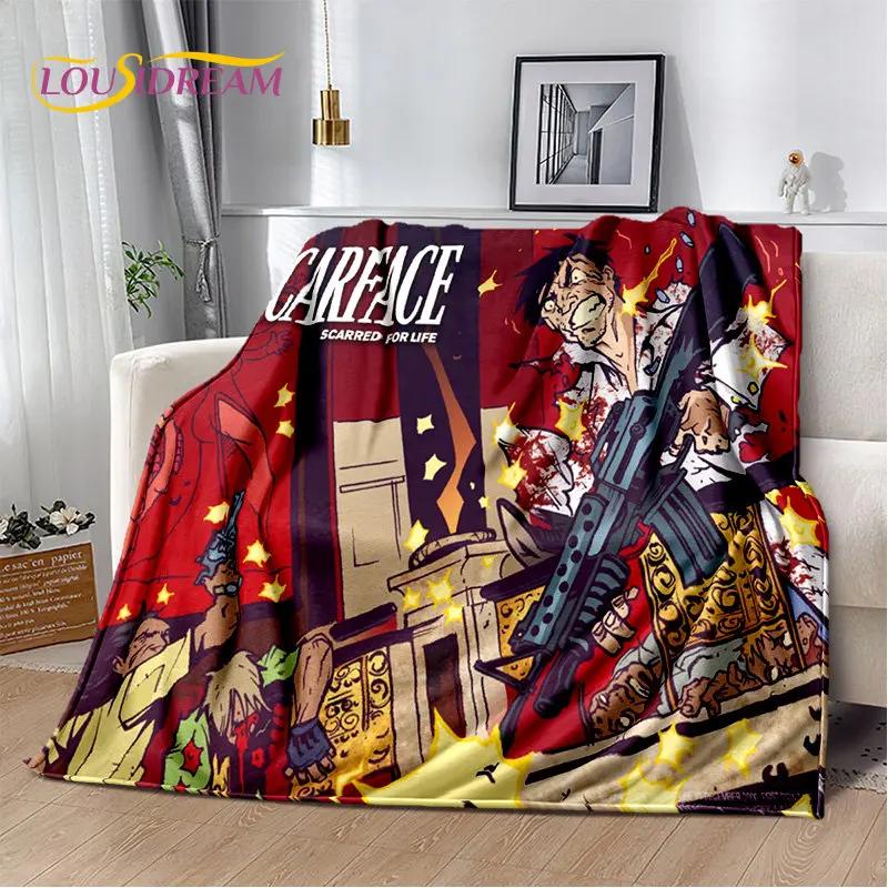 Фильм Лицо со шрамом Тони 3D печать мягкое плюшевое одеяло, фланелевое одеяло плед для гостиной спальни кровати дивана пикника чехол