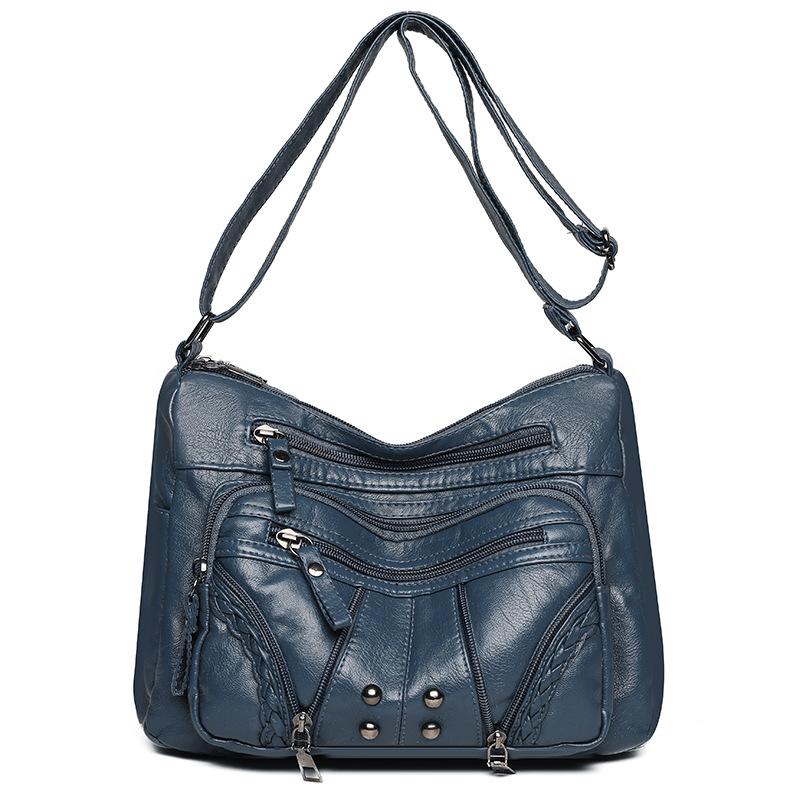 Женская сумка из мягкой кожи, многослойная, через плечо, сумка через плечо, сумка для матери