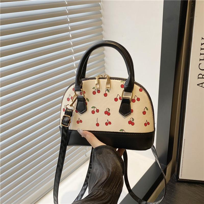 Вишневая портативная сумка-ракушка летняя модная милая наплечная сумка большой вместимости трендовая повседневная универсальная сумка-мессенджер