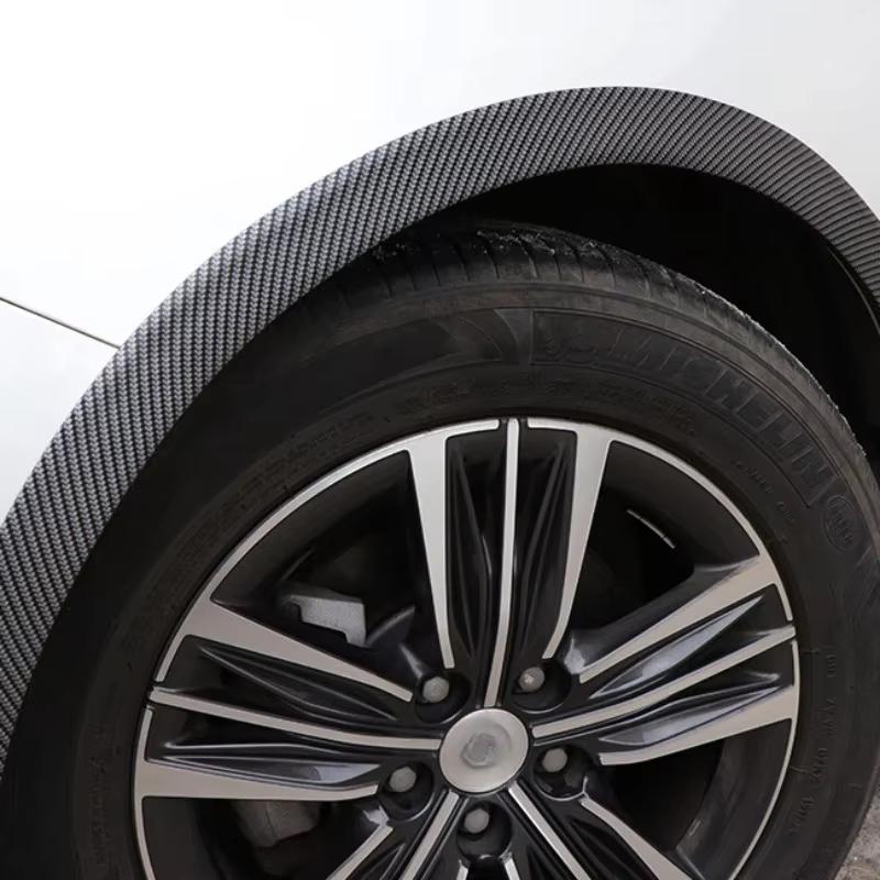 New1Pcs Car Wheel Fenders Horn Arches Carbon Fiber Patterned Car Wheels Tire Arches Decorative Lips Extended Molded Protection