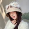Guochao Lion Dancing Hat Plush Hat Female Winter Cute Fluffy Knitted Wool Hat Chinese Style Bucket Hat