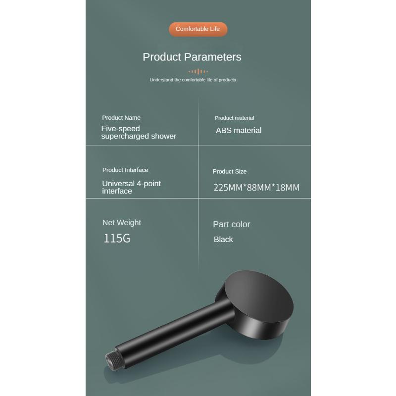 Насадка для душа высокого давления с турбонаддувом для душа, 5 форм, ручки, экономия насадки для душа, аксессуары для ванной комнаты