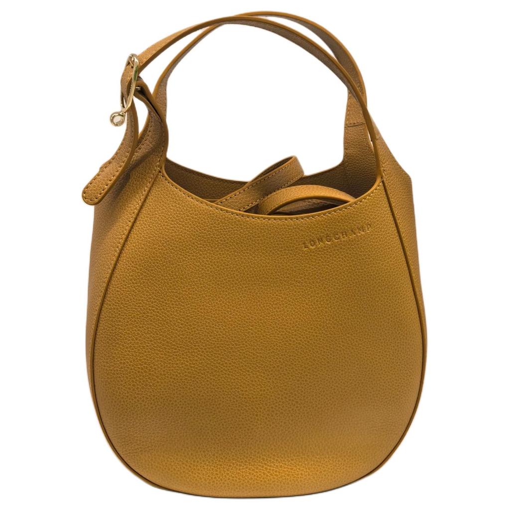 Longchamp Le Foulonné Large Shoulder Bag With Light Gold Metal Accents In Cowhide Women shoulder bag Beige 10330021894