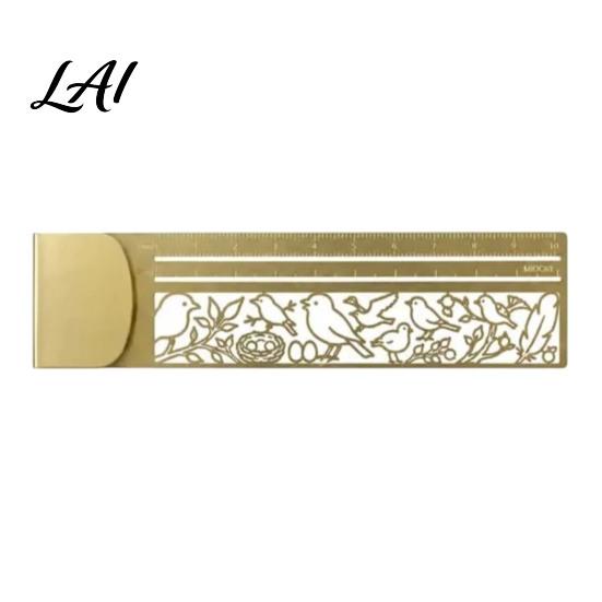 Portable Metal Bookmark Multi-functional Ruler Ghost/Snowman/Cat/Dog/Tiger/Bird/Dinosaur/Flower Shape Hollow Design Iron Measurement Ruler