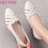 Fashion GKTINOO Pointed Toe Sandals Women Shoes Summer 2025 Designer Mid Heels Genuine Leather Woman Shoes Mesh Hollow Mujer Zapatos