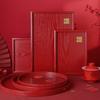 Chinese Red Wooden Tray Wedding Square Round Tea Tray Kitchen Tableware Storage Tray Dessert Snacks Food Accessories