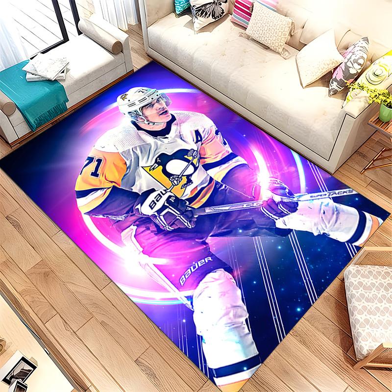 Pittsburgh Penguins (1) Rug Suitable For Living Rooms Bedrooms Computer Rooms Dining Areas And Placement Under Tables And Chairs Also An Ideal Choice