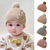 Толстые Зимние Осенние Шапки-Бини Теплые Детские Шапки для Малышей Вязаная Детская Шапка для Новорожденных Младенцев