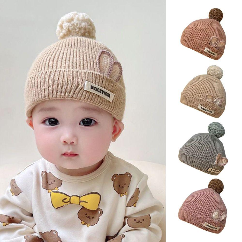 Толстые Зимние Осенние Шапки-Бини Теплые Детские Шапки для Малышей Вязаная Детская Шапка для Новорожденных Младенцев
