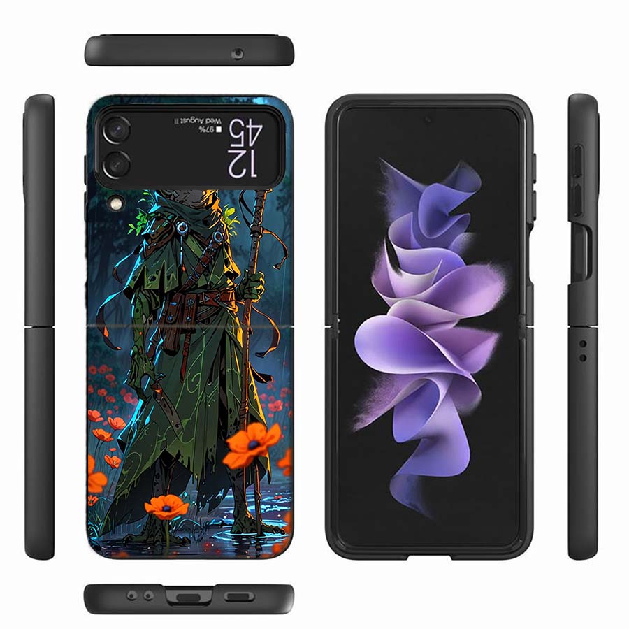 Милый Мышь Аксолотль Лягушка Волшебник Чехол для Телефона Для Samsung Z Flip 6 7 5G Z Flip 5 Galaxy Z Flip 3 4 5G ZFlip Ударопрочный Жесткий Чехол TP
