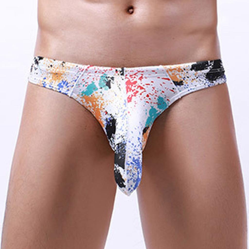 Мужские модные сексуальные повседневные удобные дышащие трусики со средней и низкой талией с принтом