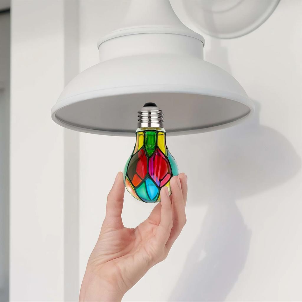 Уникальный предмет декора: Расписанная вручную лампочка становится уникальным декоративным элементом, 2 шт.