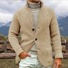 Мужской однотонный кардиган с вязаным воротником, верхняя одежда, повседневный свитер