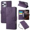 Suitable for Apple 17 Pro Max rose flower phone case, iPhone 16 embossed three-card flip cover, 15 protective case