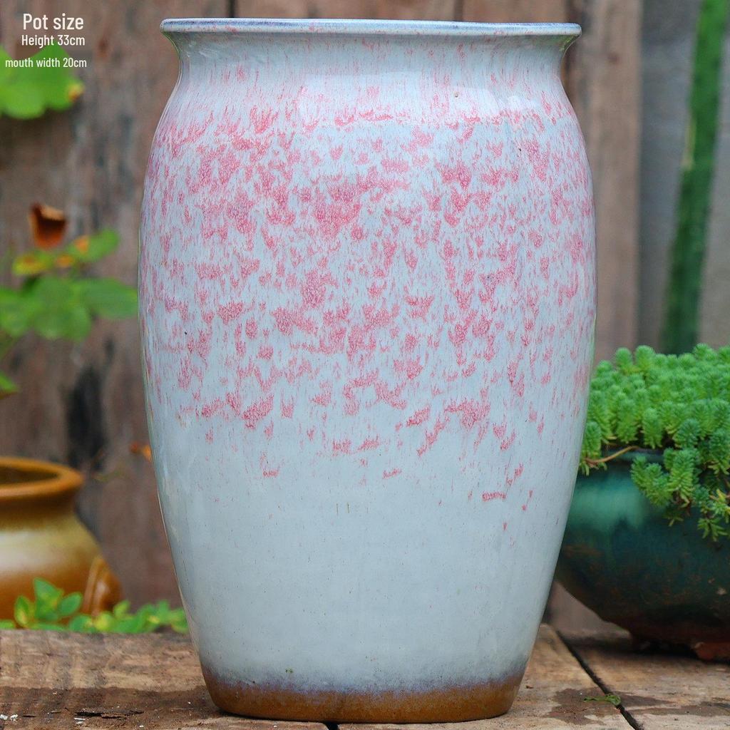 Большой керамический горшок ручной работы для суккулентов и орхидей - Дышащий, Грубозернистый глиняный горшок для бонсай