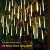 Waterproof Solar LED Meteor Shower String Lights – Decorative Tree Hanging Lights for Holidays and Parks