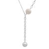 Silver Necklace with Natural Baroque Pearls, Item Weight 5.86 G (2187264)
