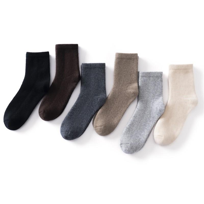 100% Cashmere Mid-Calf Socks Men Women Warm Odor Resistant Breathable Winter Home