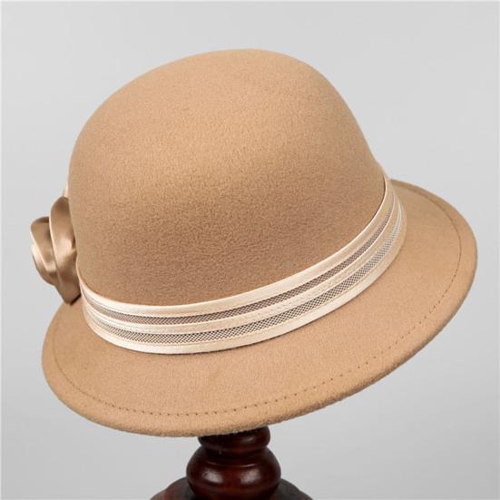 Женская зимняя шляпа-панама однотонная с искусственным жемчугом и цветочной отделкой, шляпа-ведро для активного отдыха, путешествий, повседневной носки