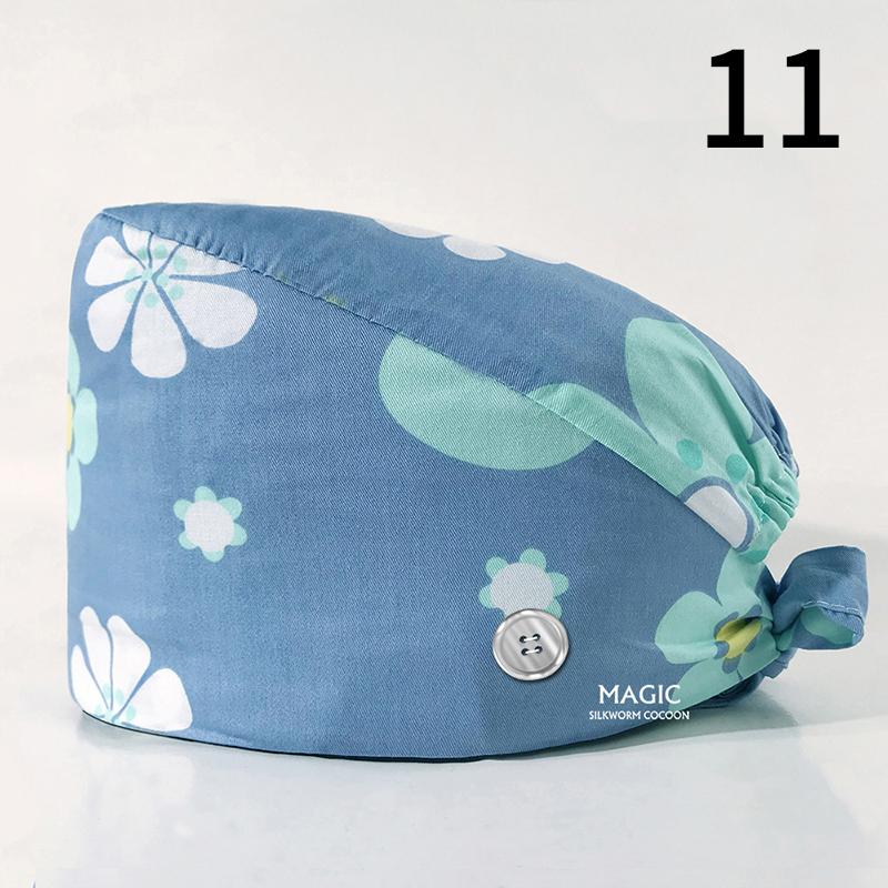 99 стилей эластичная шапка медсестры хирургическая шапка хлопковая маслостойкая пылезащитная регулируемая начес с принтом